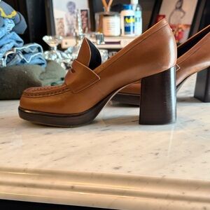 rag & bone Tan Leather Block Heel Booties